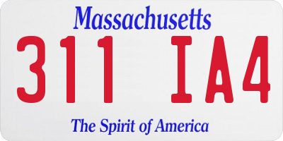MA license plate 311IA4
