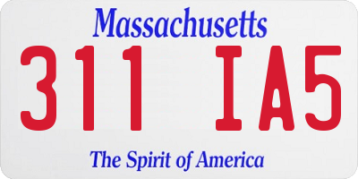 MA license plate 311IA5