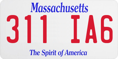 MA license plate 311IA6