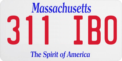 MA license plate 311IB0