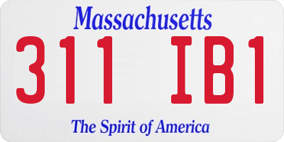 MA license plate 311IB1