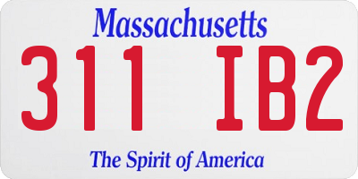 MA license plate 311IB2