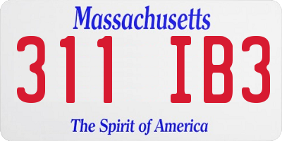 MA license plate 311IB3