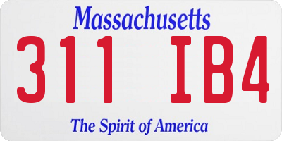 MA license plate 311IB4