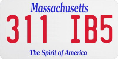 MA license plate 311IB5