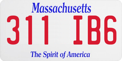 MA license plate 311IB6