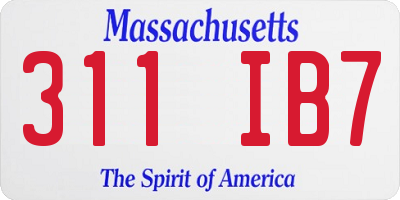 MA license plate 311IB7