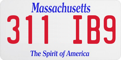 MA license plate 311IB9