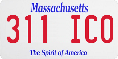 MA license plate 311IC0