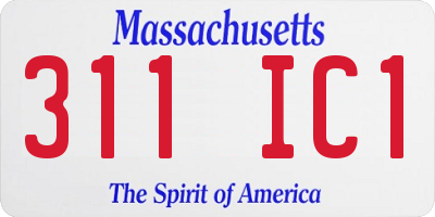 MA license plate 311IC1