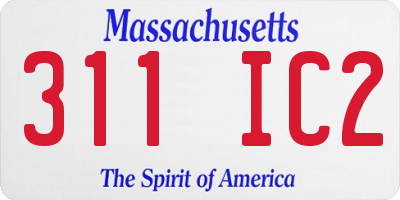 MA license plate 311IC2