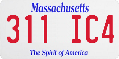 MA license plate 311IC4