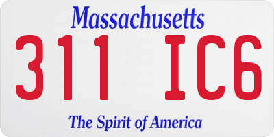 MA license plate 311IC6