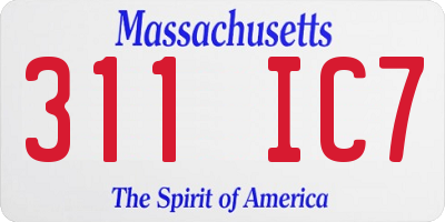 MA license plate 311IC7