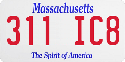 MA license plate 311IC8