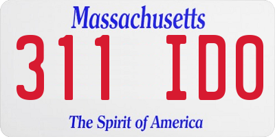 MA license plate 311ID0
