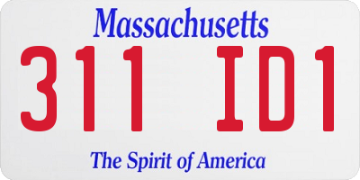 MA license plate 311ID1