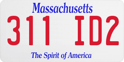 MA license plate 311ID2