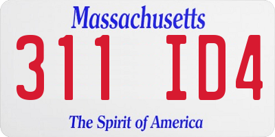 MA license plate 311ID4