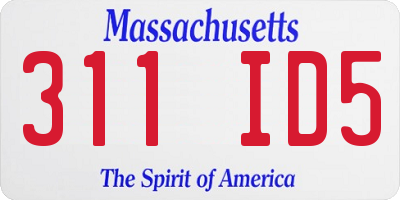 MA license plate 311ID5