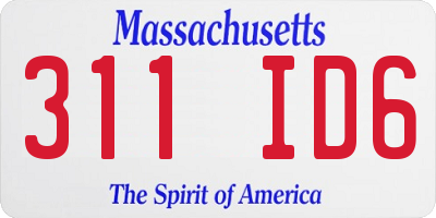 MA license plate 311ID6