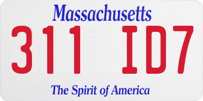 MA license plate 311ID7