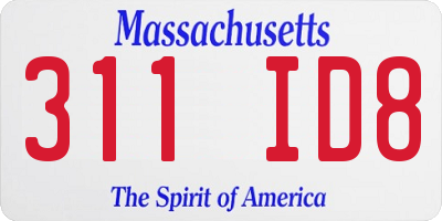 MA license plate 311ID8