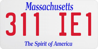 MA license plate 311IE1
