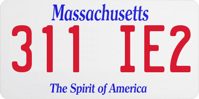 MA license plate 311IE2