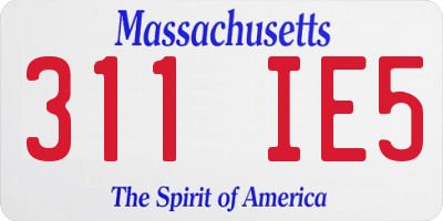 MA license plate 311IE5