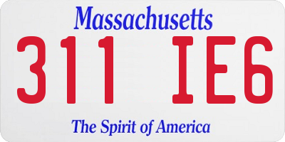 MA license plate 311IE6