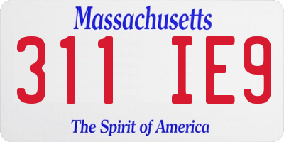 MA license plate 311IE9