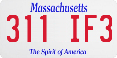 MA license plate 311IF3