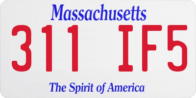 MA license plate 311IF5