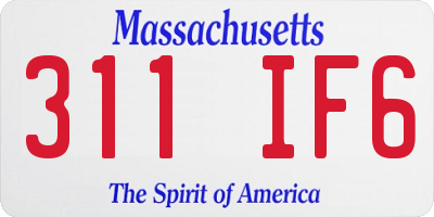 MA license plate 311IF6