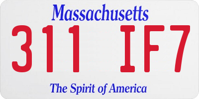 MA license plate 311IF7
