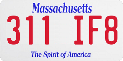 MA license plate 311IF8