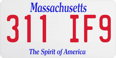 MA license plate 311IF9