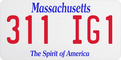 MA license plate 311IG1
