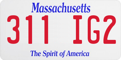 MA license plate 311IG2