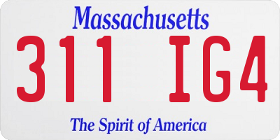 MA license plate 311IG4