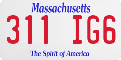 MA license plate 311IG6