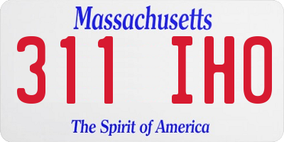 MA license plate 311IH0
