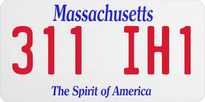 MA license plate 311IH1