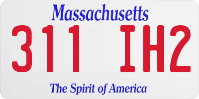 MA license plate 311IH2