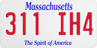 MA license plate 311IH4