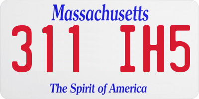 MA license plate 311IH5