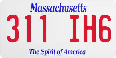 MA license plate 311IH6