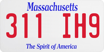 MA license plate 311IH9