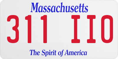 MA license plate 311II0